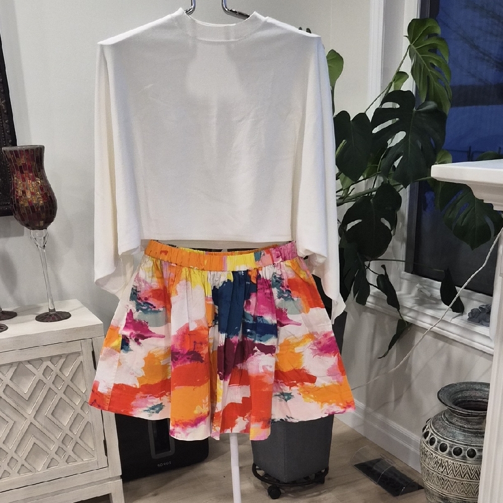 Kate Spade Multicolor Abstract Skater Skirt